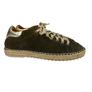 BONAVI Suede Espadrille Sneakers Woven Heel Jute Coastal Casual Comfort 8.5-9